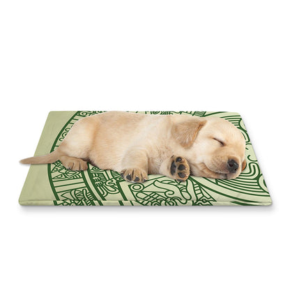 Green Maya Calendar Print Pet Cooling Mat Cover