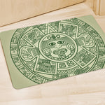 Green Maya Calendar Print Polyester Doormat