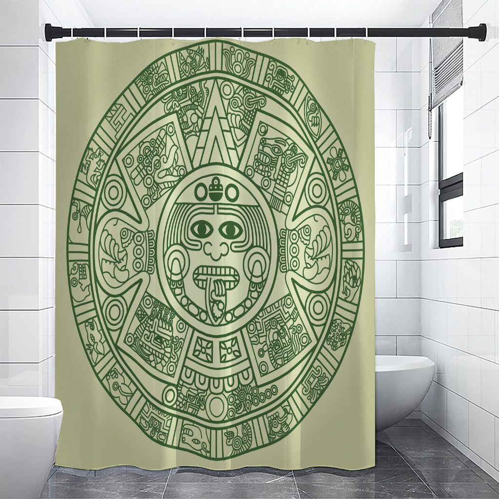 Green Maya Calendar Print Premium Shower Curtain