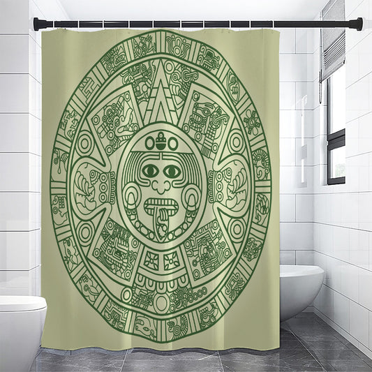 Green Maya Calendar Print Premium Shower Curtain