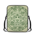 Green Maya Calendar Print Rectangular Crossbody Bag