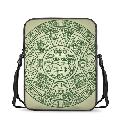 Green Maya Calendar Print Rectangular Crossbody Bag