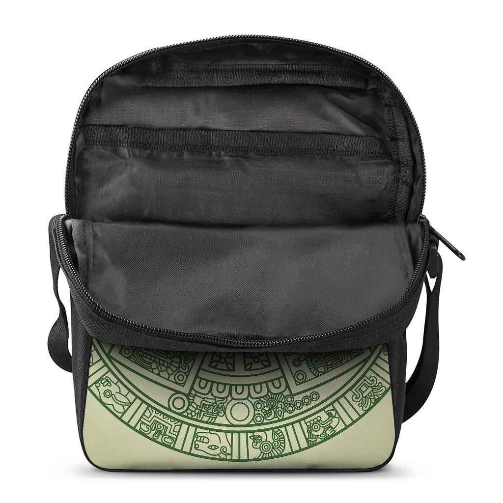 Green Maya Calendar Print Rectangular Crossbody Bag