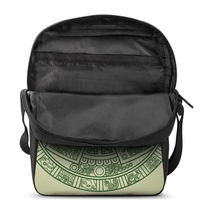 Green Maya Calendar Print Rectangular Crossbody Bag