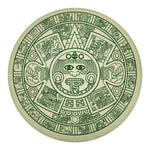 Green Maya Calendar Print Round Blanket
