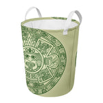Green Maya Calendar Print Round Laundry Basket