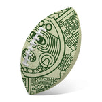 Green Maya Calendar Print Rugby Ball