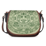 Green Maya Calendar Print Saddle Bag