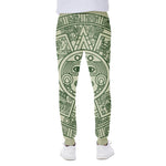 Green Maya Calendar Print Scuba Joggers