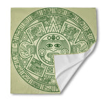 Green Maya Calendar Print Silk Bandana