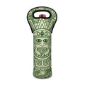 Green Maya Calendar Print Single Neoprene Wine Tote