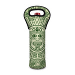 Green Maya Calendar Print Single Neoprene Wine Tote