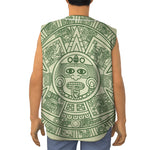 Green Maya Calendar Print Sleeveless Baseball Jersey