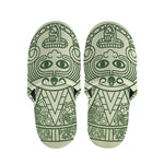 Green Maya Calendar Print Slippers