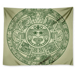 Green Maya Calendar Print Tapestry