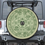 Green Maya Calendar Print Tire Cover With Camera Hole