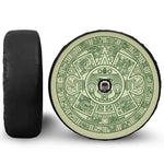 Green Maya Calendar Print Tire Cover With Camera Hole