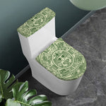 Green Maya Calendar Print Toilet Lid And Tank Cover Set