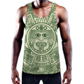 Green Maya Calendar Print Men's Workout Tank Top
