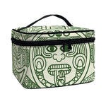 Green Maya Calendar Print Travel Makeup Bag
