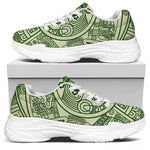 Green Maya Calendar Print White Chunky Shoes