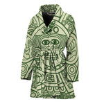 Green Maya Calendar Print Women's Bathrobe