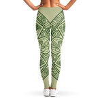 Green Maya Calendar Print Women's Leggings