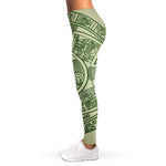 Green Maya Calendar Print Women's Leggings