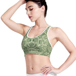 Green Maya Calendar Print Women's Sports Bra