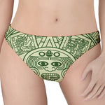 Green Maya Calendar Print Women's Thong