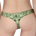 Green Maya Calendar Print Women's Thong
