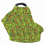 Green Monarch Butterfly Pattern Print Baby Seat Cover