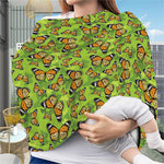 Green Monarch Butterfly Pattern Print Baby Seat Cover