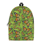 Green Monarch Butterfly Pattern Print Backpack
