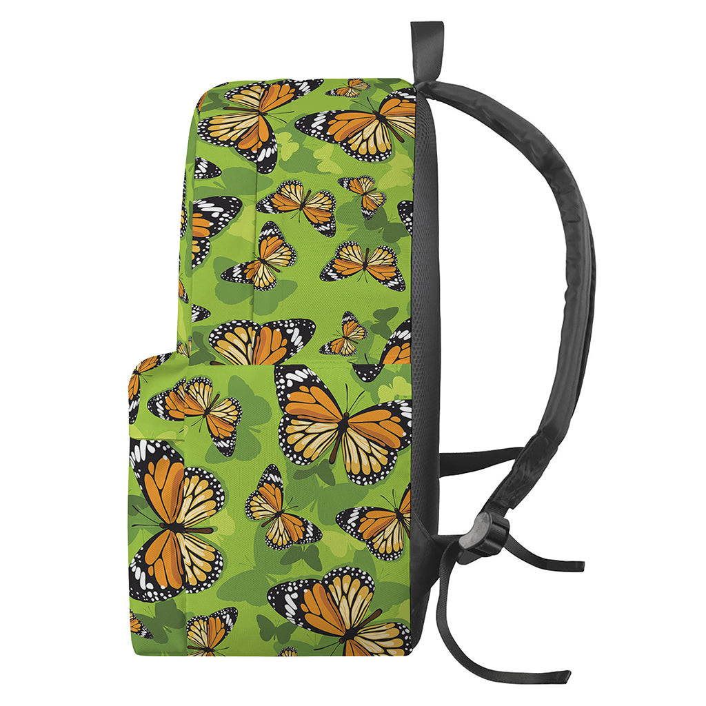 Green Monarch Butterfly Pattern Print Backpack