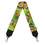 Green Monarch Butterfly Pattern Print Bag Strap
