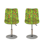 Green Monarch Butterfly Pattern Print Bar Stool Covers