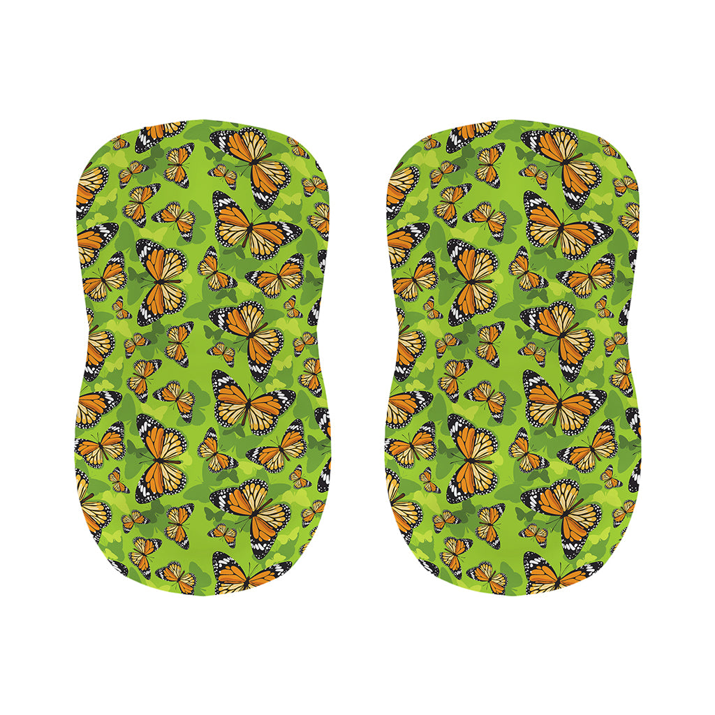 Green Monarch Butterfly Pattern Print Bar Stool Covers