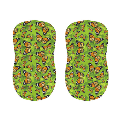 Green Monarch Butterfly Pattern Print Bar Stool Covers