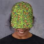 Green Monarch Butterfly Pattern Print Baseball Cap
