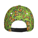 Green Monarch Butterfly Pattern Print Baseball Cap