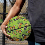 Green Monarch Butterfly Pattern Print Basketball