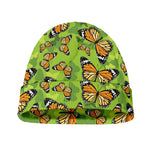 Green Monarch Butterfly Pattern Print Beanie