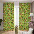 Green Monarch Butterfly Pattern Print Dimout Pencil Pleat Curtains
