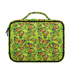 Green Monarch Butterfly Pattern Print Briefcase Bible Bag
