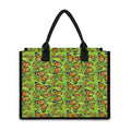 Green Monarch Butterfly Pattern Print Canvas Tote Bag