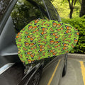 Green Monarch Butterfly Pattern Print Car Side Mirror Covers