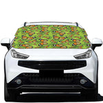 Green Monarch Butterfly Pattern Print Car Windshield Snow Cover