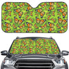 Green Monarch Butterfly Pattern Print Car Windshield Sun Shade