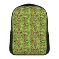Green Monarch Butterfly Pattern Print Casual Backpack